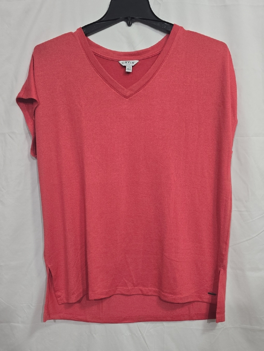 Orvis Womens XL Coral V-Neck Pullover Lightweight Sweater